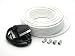 Media Price - Kit connexion pour raccordement satellite : 20 m cable blanc + 4 fiches F + cable peritel 1,20 m