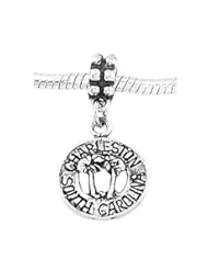 Sterling Silver Charleston South Carolina Disc Dangle Bead Charm