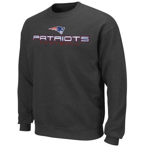 NFL New England Patriots Charcoal 1st & Goal Pullover Crew Sweatshirt