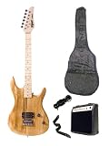 Viper 39" Inch Natural Blonde Electric Guitar & 10 Watt Amp Pack Carrying Case & Accessories (Includes Whammy Bar, Strap, Cable, Pick, Strings, eBook, Harmonica)