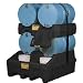 Justrite 28669 EcoPolyBlend 49" x 46" x 12" (LXWXH), Doubles Capacity Black 100% Recycled Optional Stack Module With Nylon Strapping For Safety