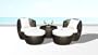 5 pc Outdoor Wicker Lounge Moon Chair Set