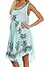 Sakkas 117 Watercolor Palm Tree Tank Caftan Short Dress - Turquoise/One Size