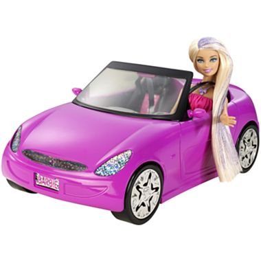 Barbie Glam Purple Convertible with Hair-tastic Barbie Doll