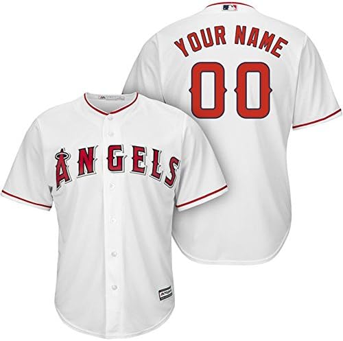 Mens Los Angeles Angels of Anaheim White Custom Jersey Cron C.J. 24 Size M
