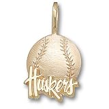 University of Nebraska Huskers Baseball Pendant (14kt)