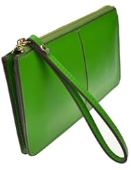 Shoes: Heshe Womens Genuine Leather Organizer Purse Wallet Zippered Around Clutch Bag (green)