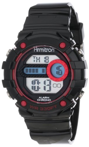 Armitron Women's 45/7031PKBK Sport Pink Accented Black Resin Digital Chronograph Watch On Sale