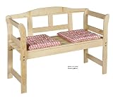 Garden Bench - Made Of Spruce Wood, natural finish, Size: 125 x 75 x 40 cm