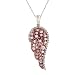 10k Pink Gold Lab Created Pink Sapphire and Diamond Accent Angel Wing Pendant, 18