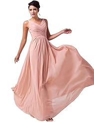 V-neck Strapless Lace-Up  Ruched Pleated Full Length Chiffon Evening Dress  with a Brush/Sweep Train  With Ruffles