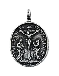 CleverEves 14K Yellow Gold 31.00X26.00 mm St. Francis And Passion Of Christ Pendant