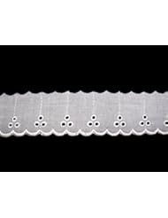Home: Altotux 1.5" White Cotton Embroidery Eyelet Lace Trim Wholesale Lot By 15 Yards - Leader Textiles & Garments Co.