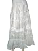 Skirt for Women White Beaded Cotton Tiered Bohemian Skirt 36" Length