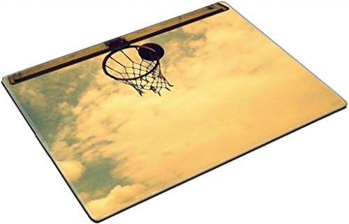 Basketball Hoop White Clouds Blue Sky Punktail's Collections Placemat Pads Customized Made To Order Support Ready High Quality Eco Friendly Cloth With Neoprene Rubber 15 6/8 Inch (400mm) X 11 13/16 Inch (300mm) X 1/8 Inch (3mm)