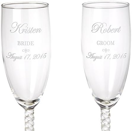 Personalization Mall The Bride &amp; Groom Personalized Flute Set