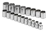 SK Hand Tools 1919  19 Piece 1/2" Drive 12 Point Standard Metric Socket Set