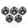Q-Workshop: Five d6 Dice - Battle Dice - WW II D6 German (Black & White)