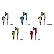 Zenex ZN-EP5447 Interchangeable Color Caps Earbuds for iPod/iPhone/MP3/MP4