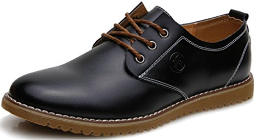 Kunsto Men's Leather Oxford Shoes Lace Up
