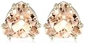 14k Choice of White or Yellow Gold 8mm Morganite Trillion Cut Stud Earrings