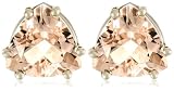 14k Choice of White or Yellow Gold 8mm Morganite Trillion Cut Stud Earrings