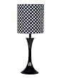Black Trumpet Table Lamp with Polka Dot Shade