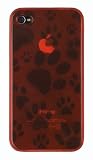 Apple iPhone 4 * Flexi Rubber Case * Dog Prints * (Red) 16GB, 32GB * 4th Gen * iPhone 4G