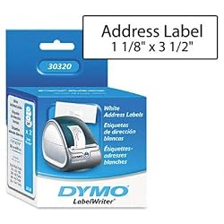 DYMO LabelWriter Address Labels, White, 1-1/8" x 3-1/2", 520 per pack