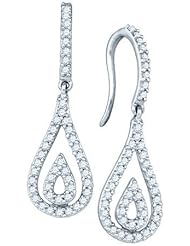 Real Diamond Earrings 0.53CTW DIAMOND FASHION EARRINGS White-gold 10K