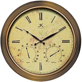 Infinity Instruments Indoor/Outdoor Metal Weather Clock