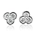 14k White Gold 3 Stone Diamond Stud Earrings (GH, SI-I, 0.30 carat)