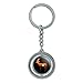 Gazelle Orange Sky Africa Acacia Spinning Round Chrome Plated Metal Keychain Key Chain Ring