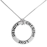 Ss Cherish Love Devote Circle Pendant-th