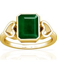 14K Yellow Gold Emerald Cut Emerald Womens Astrological Ring
