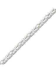 Sterling Silver 5mm Square Byzantine Chain Bracelet - 9 Inch