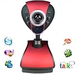 New Red 12 Megapixel Webcam Camera with Built-in Microphone and Built-in Adjustable LED Lights / NightVision, Plug and Play by XGadget