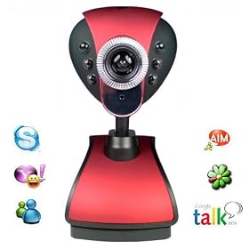 New Red 12 Megapixel Webcam Camera with Built-in Microphone and Built-in Adjustable LED Lights / NightVision, Plug and Play by XGadget