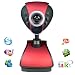 New Red 12 Megapixel Webcam Camera with Built-in Microphone and Built-in Adjustable LED Lights / NightVision, Plug and Play by XGadget