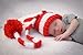 juDanzy red & white stripe Christmas elf hat for babies