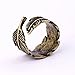 MAKIYO Feather Wrap Ring Vintage Gold Tone Plume fashion Ring