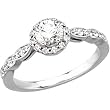 14K White Gold Diamond Engagement Ring - 0.75 Ct.