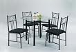 Charming Table and Chairs Dining Set, Black Finish