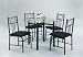 Charming Table and Chairs Dining Set, Black Finish