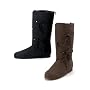RENAISSANCE-120, Women's Suede Renaissance Costume or Halloween Boots in Black or Brown and Sizes 6-14
