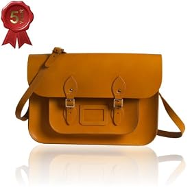 Autumn Tan Leather Satchel hand-crafted using Vintage British Styling from Real Heavy Hide Leather (Extra Large 15-inch)