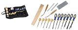 Professional Wood Carving Chisels with Cloth Pouch - 18 Piece
