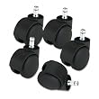 Master Caster&reg; Futura Euro-Look Soft Wheel Casters, Black, Five per Set