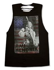 Apparel: Bravado Juniors Jimi Hendrix "American" Black Slash Muscle T-Shirt (Large)