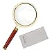 10X Handheld Magnifier, Reading Magnifier Loupe Glasses 10X with Rosewood Handle for Book and Newspaper Reading, Insect and Hobby Observation, Classroom Science (Round Lens Frame Diameter: 80mm)